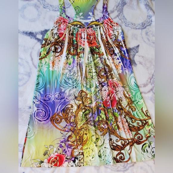 NWOT Brand "Twelve" Floral Racerback Dress by S Twelve - Picture 5 of 10